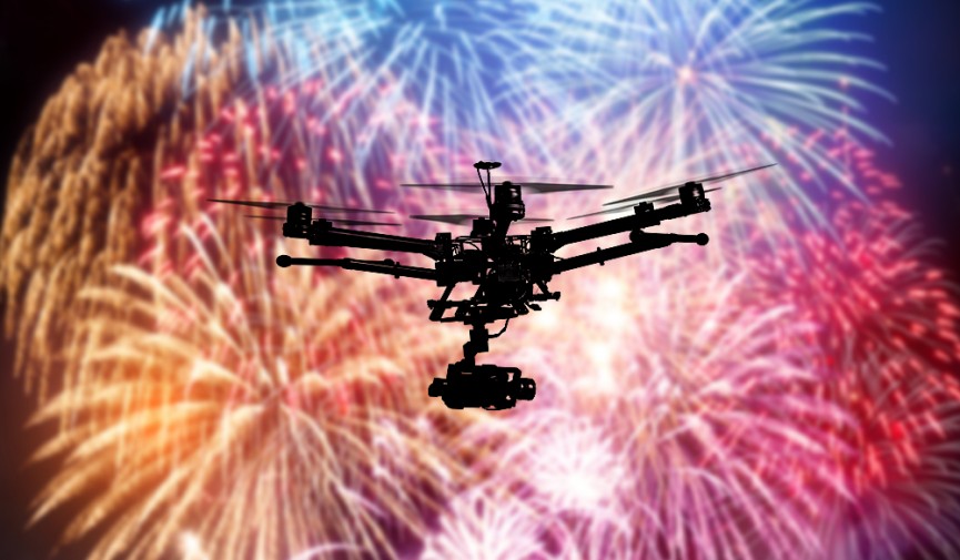 Drone Vehicle is used in Fireworks- Uses of Drones
