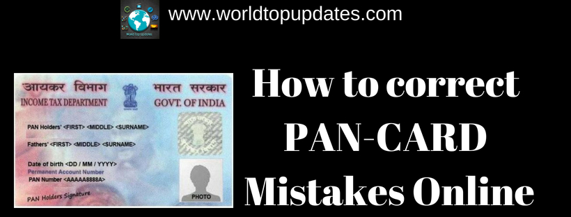 correct pan card mistakes online