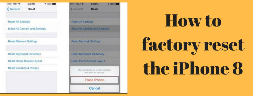 factory reset the iPhone 8